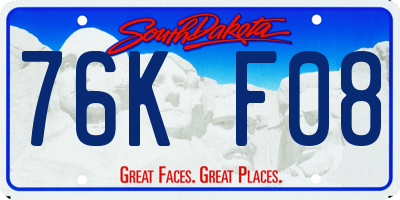 SD license plate 76KF08