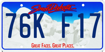 SD license plate 76KF17