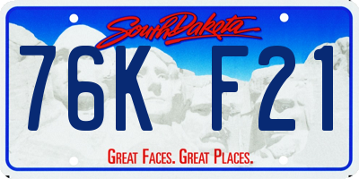 SD license plate 76KF21