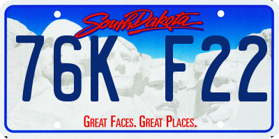 SD license plate 76KF22