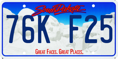 SD license plate 76KF25