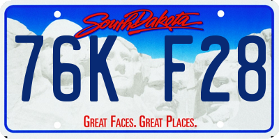 SD license plate 76KF28