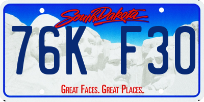 SD license plate 76KF30