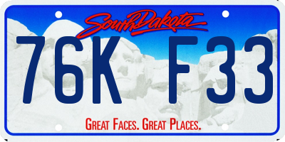 SD license plate 76KF33
