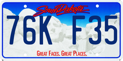 SD license plate 76KF35