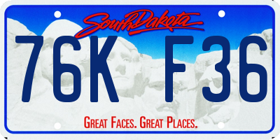 SD license plate 76KF36