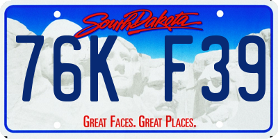 SD license plate 76KF39