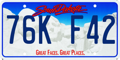 SD license plate 76KF42