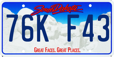 SD license plate 76KF43