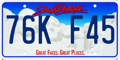 SD license plate 76KF45