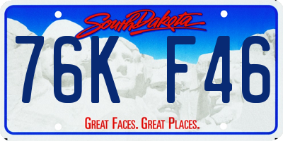 SD license plate 76KF46