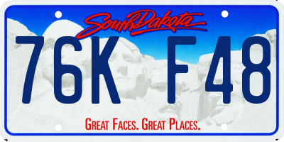SD license plate 76KF48