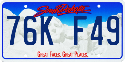 SD license plate 76KF49