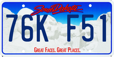 SD license plate 76KF51