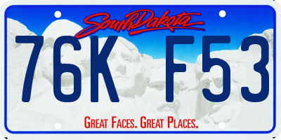 SD license plate 76KF53