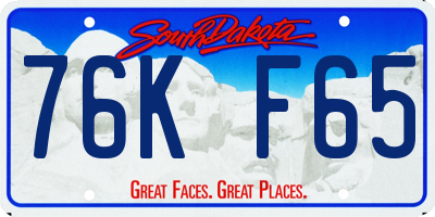 SD license plate 76KF65