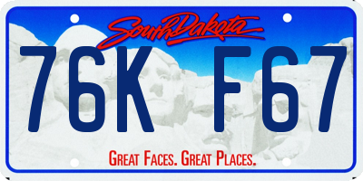 SD license plate 76KF67