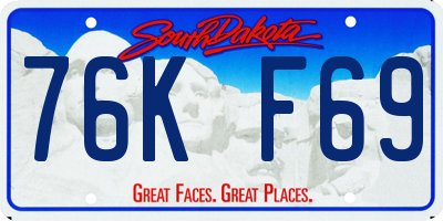 SD license plate 76KF69