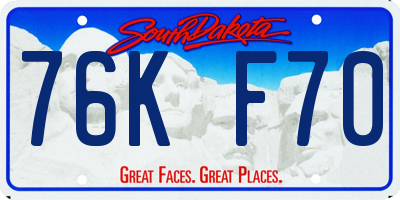SD license plate 76KF70