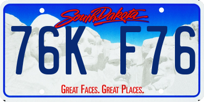 SD license plate 76KF76