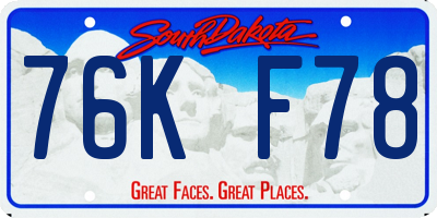 SD license plate 76KF78