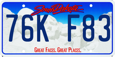 SD license plate 76KF83