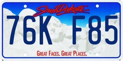 SD license plate 76KF85