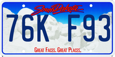SD license plate 76KF93