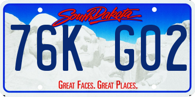 SD license plate 76KG02