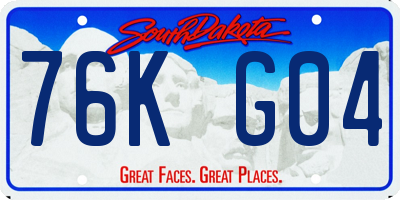 SD license plate 76KG04