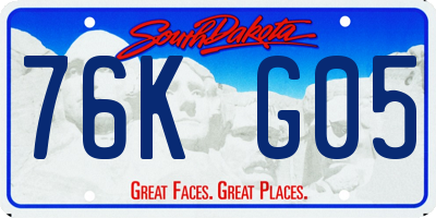 SD license plate 76KG05