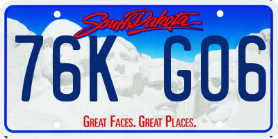 SD license plate 76KG06