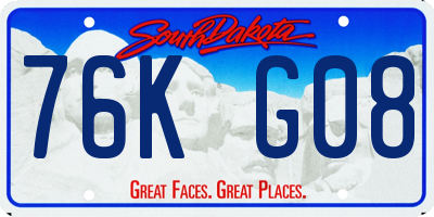 SD license plate 76KG08