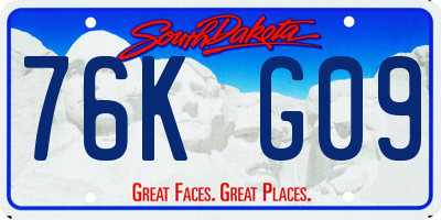 SD license plate 76KG09