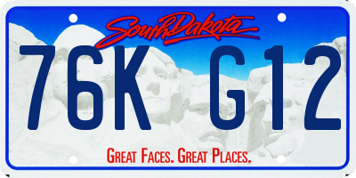 SD license plate 76KG12