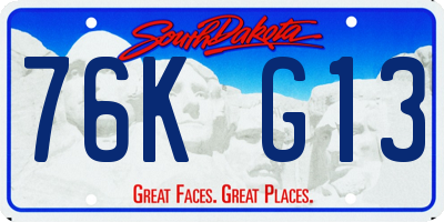 SD license plate 76KG13