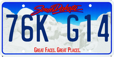 SD license plate 76KG14