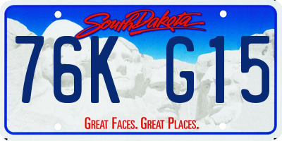SD license plate 76KG15
