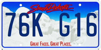 SD license plate 76KG16