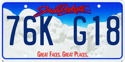 SD license plate 76KG18