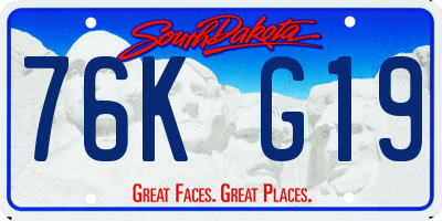SD license plate 76KG19