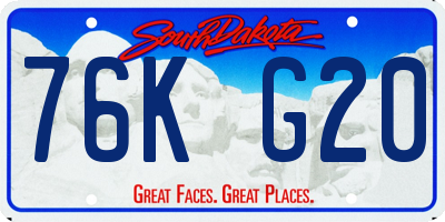 SD license plate 76KG20