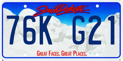 SD license plate 76KG21