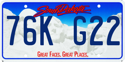 SD license plate 76KG22