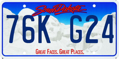 SD license plate 76KG24