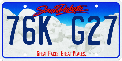 SD license plate 76KG27