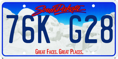 SD license plate 76KG28