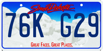 SD license plate 76KG29