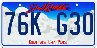 SD license plate 76KG30