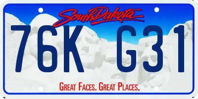 SD license plate 76KG31